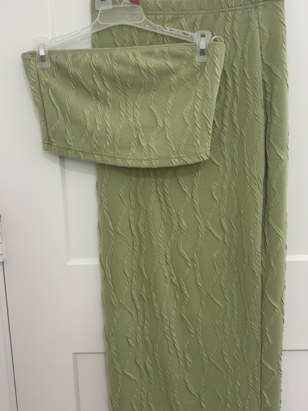 Olive Textured Maxi Skirt - Women